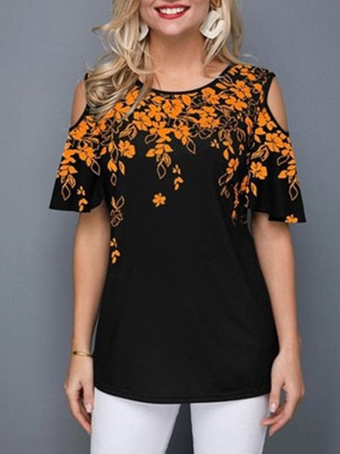 Short Sleeve Tops Tees Sexy Off Shoulder O-neck  Blouse