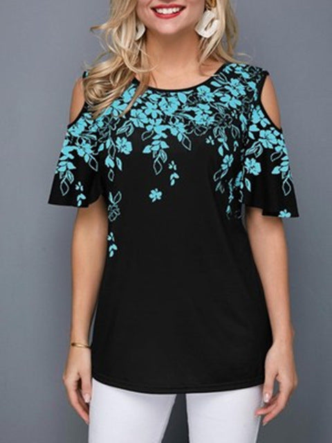 Short Sleeve Tops Tees Sexy Off Shoulder O-neck  Blouse
