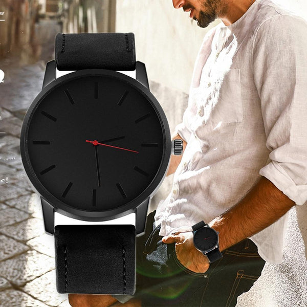 Men's Watch Fashion Watches For Men Large Dial Military Men Watch Leather Sport Clock