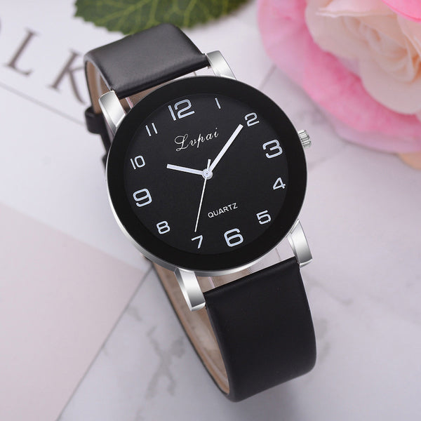 Leather Band Valentine Gift Crystal Stainless Steel