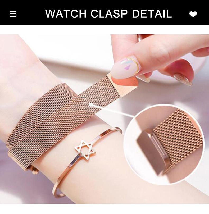 Luxury Starry Sky Stainless Steel Mesh Bracelet Crystal Analog Quartz Wristwatches Ladies Sports