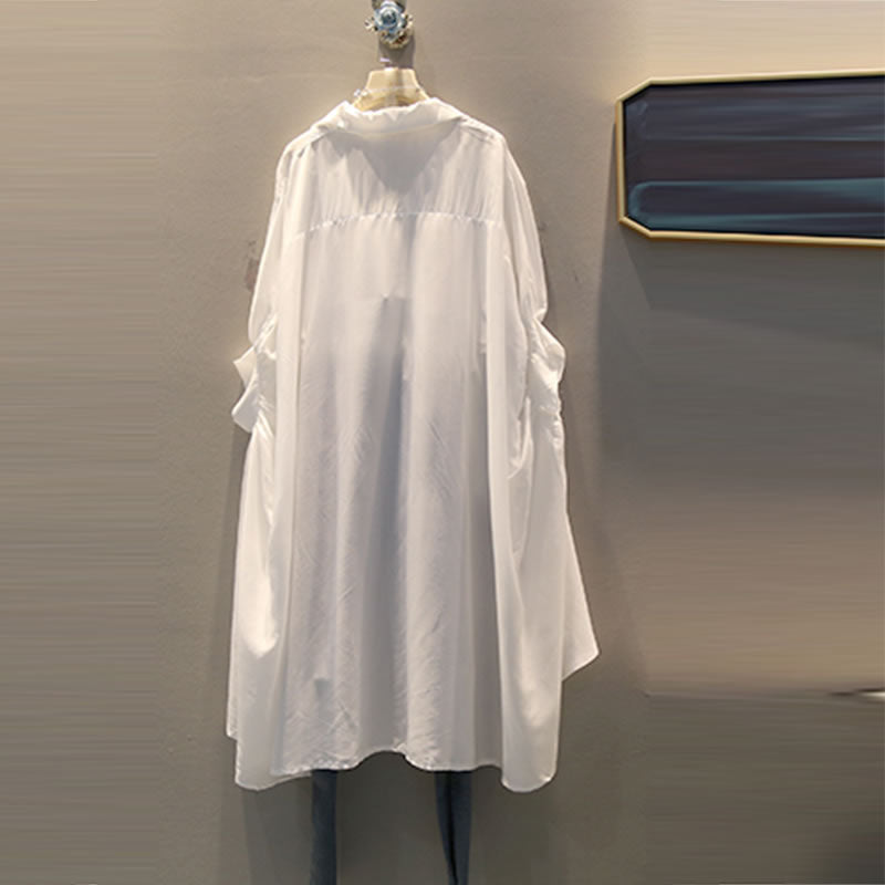 Irregular Pleated Black White Shirt Trending Summer Fashion