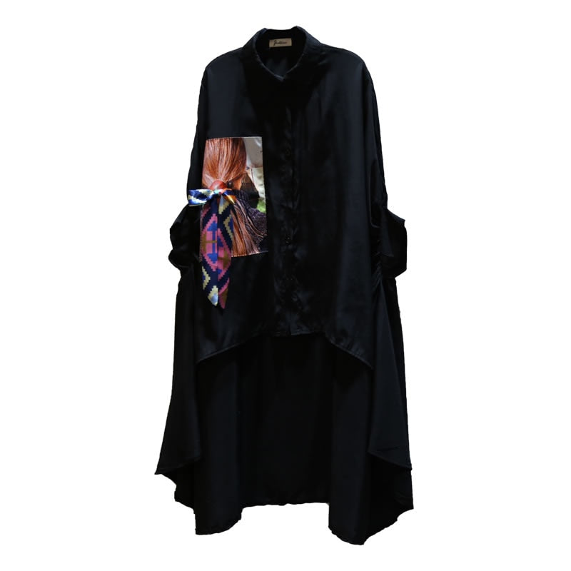 Irregular Pleated Black White Shirt Trending Summer Fashion