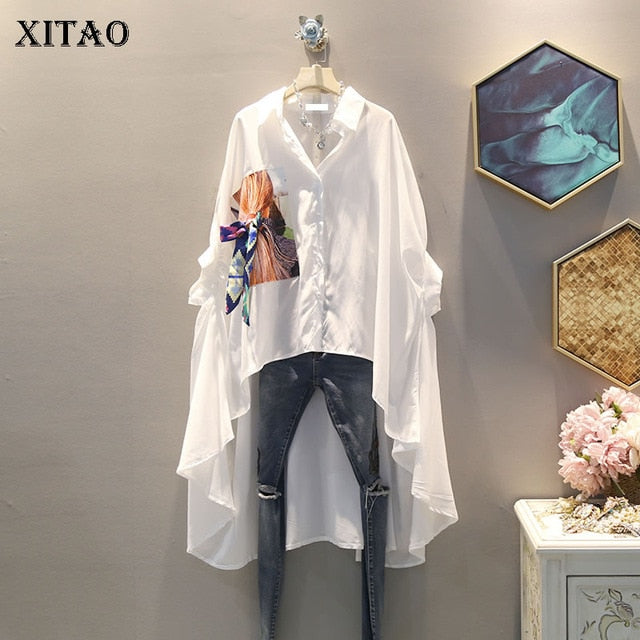 Irregular Pleated Black White Shirt Trending Summer Fashion