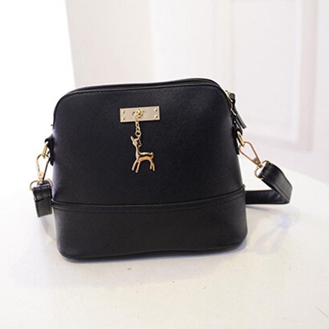 Vintage Leather Bags Fashion Small Shell Bag With Deer Toy