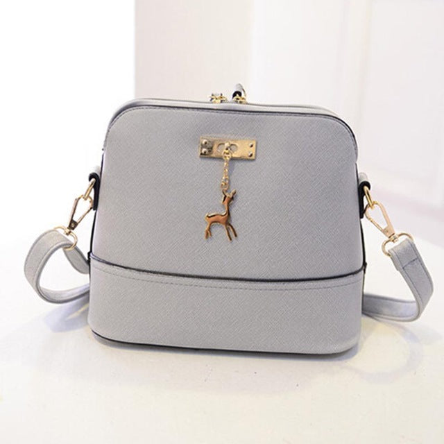 Vintage Leather Bags Fashion Small Shell Bag With Deer Toy