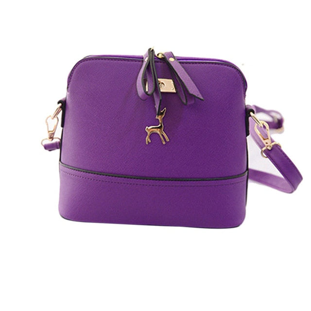 Vintage Leather Bags Fashion Small Shell Bag With Deer Toy