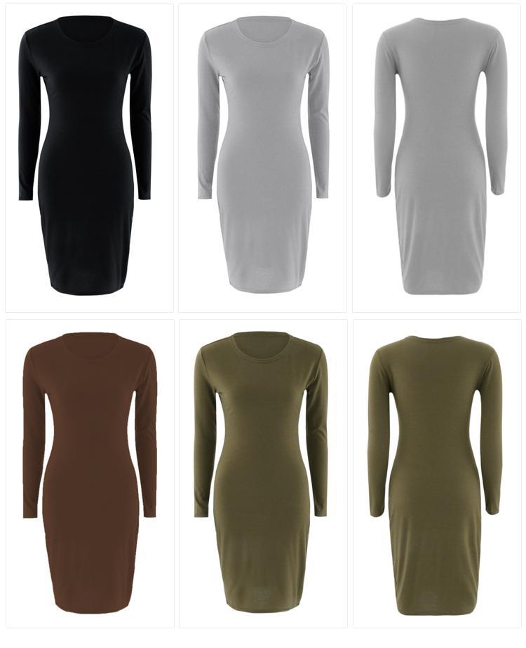 Hot Slim Bodycon Dress Women Solid Color Chic Party Dresses Casual Sleep Wear Inside Wear Vestidos Pencil Dress