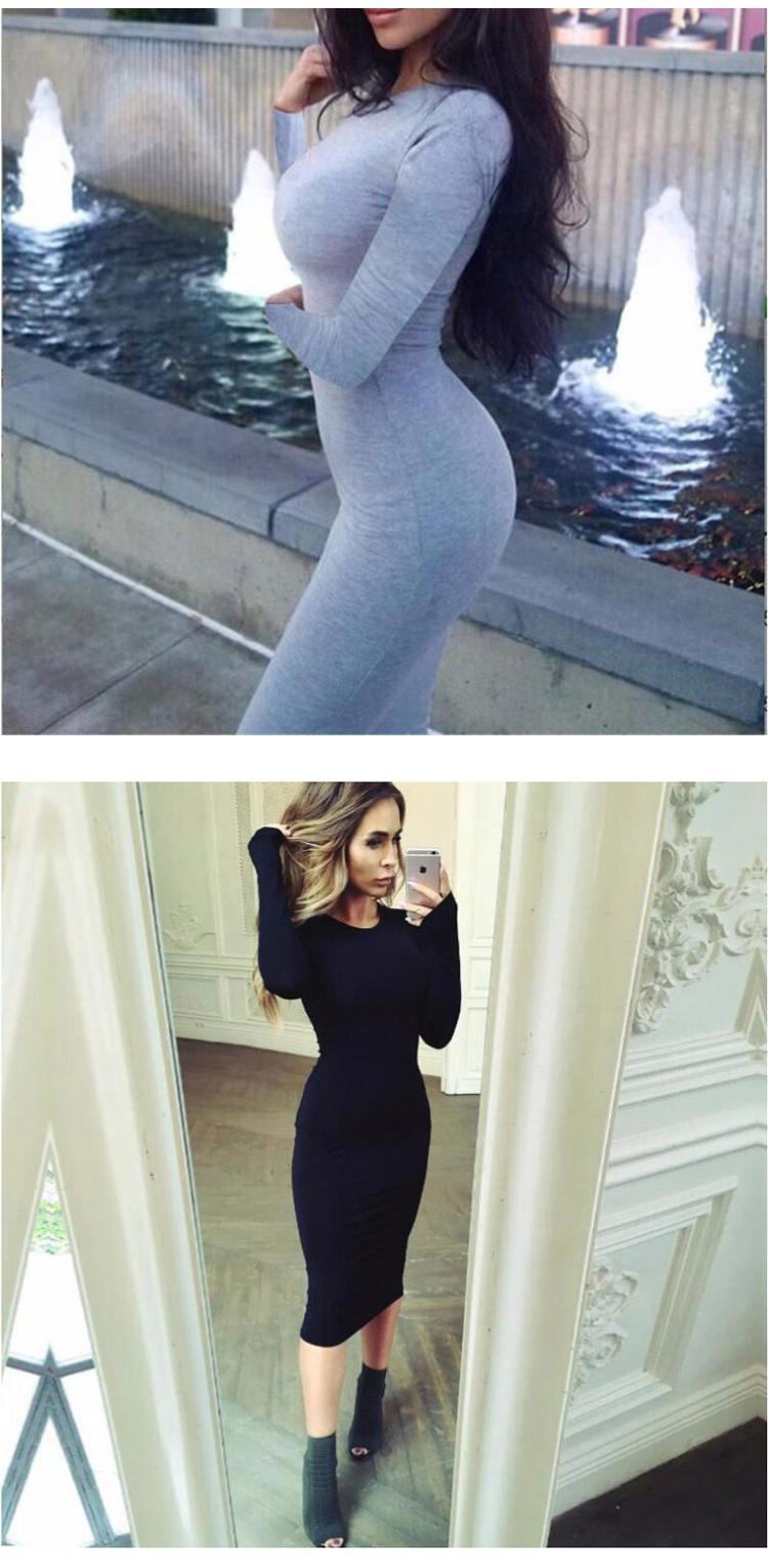 Hot Slim Bodycon Dress Women Solid Color Chic Party Dresses Casual Sleep Wear Inside Wear Vestidos Pencil Dress