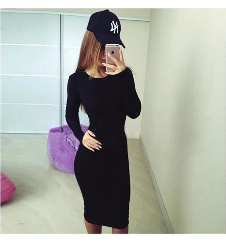 Hot Slim Bodycon Dress Women Solid Color Chic Party Dresses Casual Sleep Wear Inside Wear Vestidos Pencil Dress