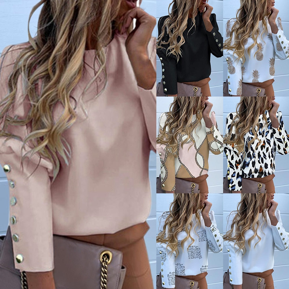 Puff Shoulder Pineapple Print top