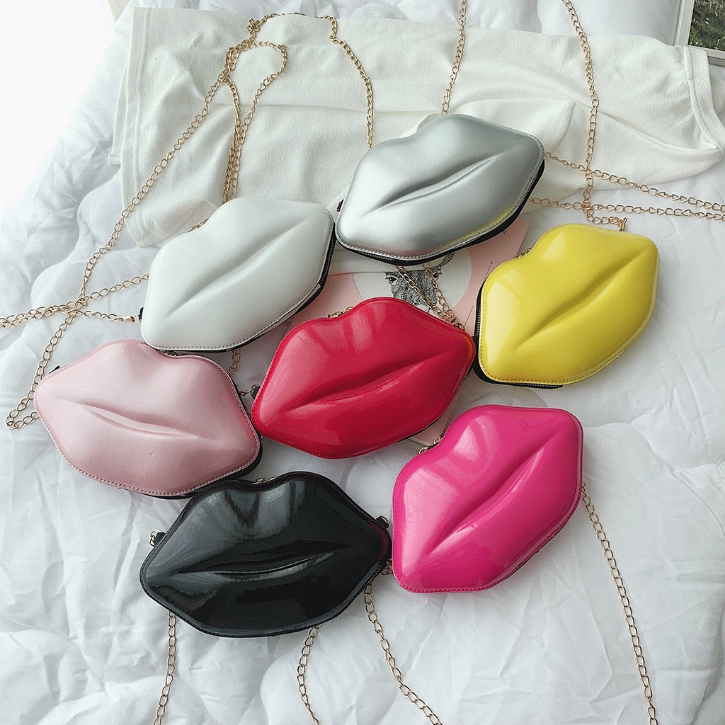 Sexy Lips Style Clutch Bag Chain Purse