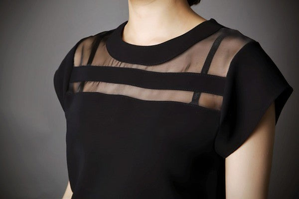 Black Sexy Chiffon Tops