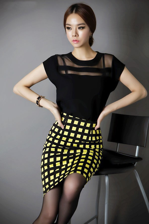 Black Sexy Chiffon Tops
