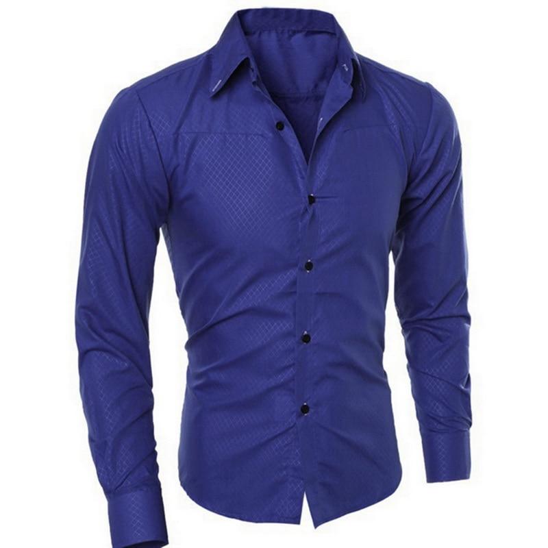 Hot Sale Brand-clothing Cotton Solid Soft Men Shirt Long Sleeve Casual Slim Fit Shirts