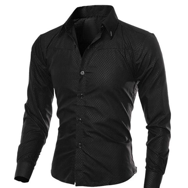 Hot Sale Brand-clothing Cotton Solid Soft Men Shirt Long Sleeve Casual Slim Fit Shirts