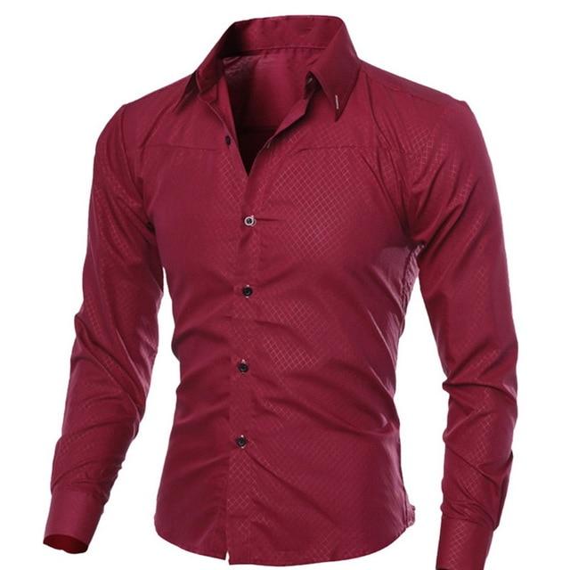 Hot Sale Brand-clothing Cotton Solid Soft Men Shirt Long Sleeve Casual Slim Fit Shirts