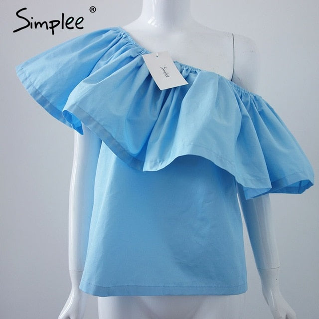 crop tops Elegant ruffle slash neck party tees beach tube top