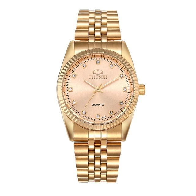 Golden Waterproof  Wristwatch with luxury Quartz
