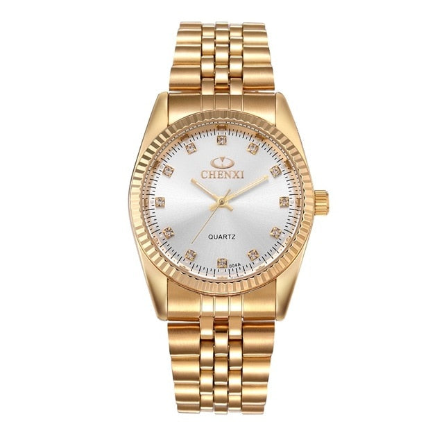 Golden Waterproof  Wristwatch with luxury Quartz