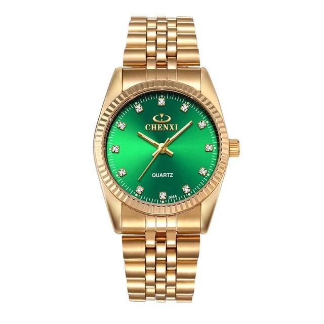 Golden Waterproof  Wristwatch with luxury Quartz