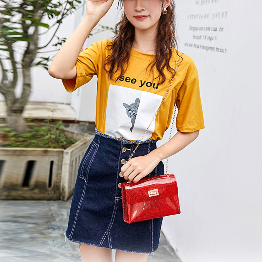 Fashion Women Bags Transparent PVC Clear Jelly Bag