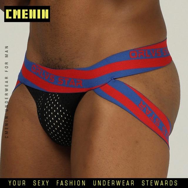 Men Underwear Briefs Gay Penis Pouch Thong Jockstrap  pouch Jocks Cotton Mesh Underpants