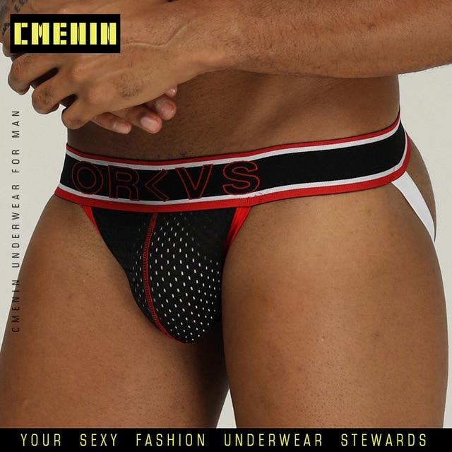 Men Underwear Briefs Gay Penis Pouch Thong Jockstrap  pouch Jocks Cotton Mesh Underpants