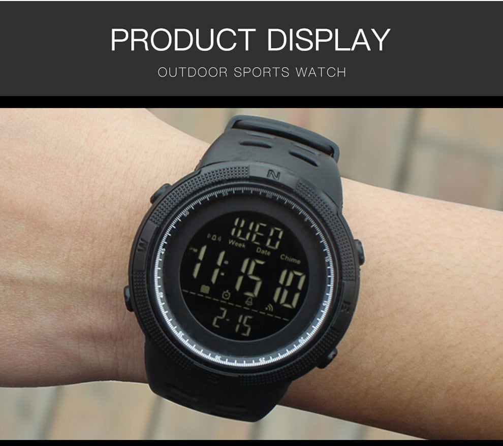 Fashion Sport Watch Men Clock Multifunction Alarm Chrono 5Bar Waterproof Digital Watch