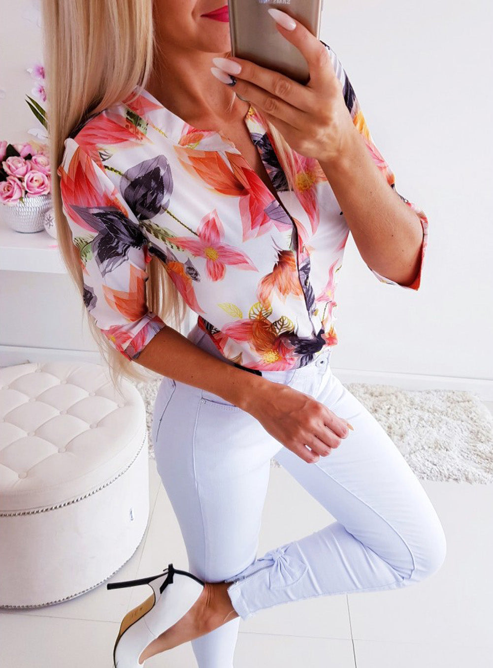 Long Half Sleeve Blouse