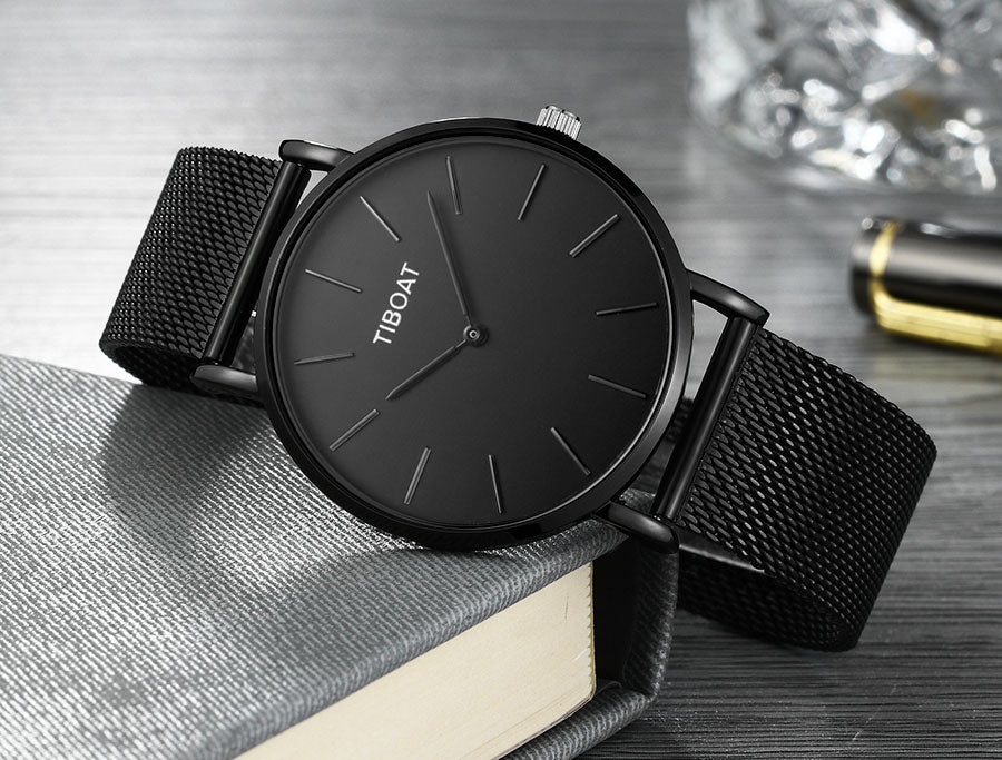 Japan Quartz Movement Stainless Steel Rose Gold Dial Waterproof Wristwatches