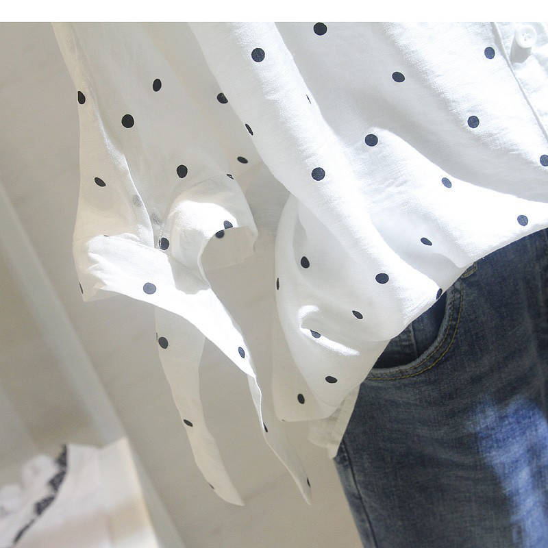 Linen Blouse Fashion Tops Korean Blouses