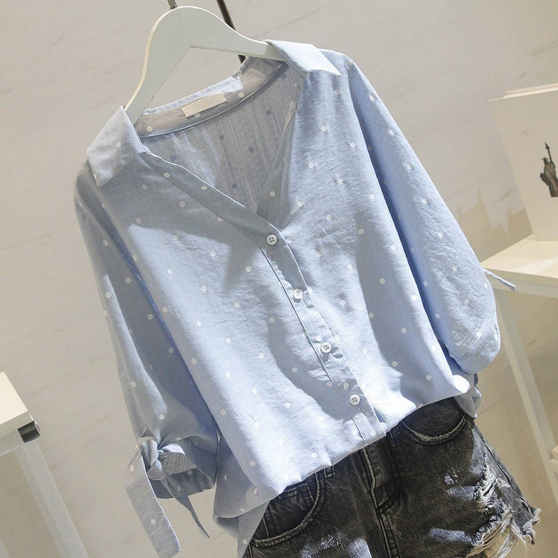 Linen Blouse Fashion Tops Korean Blouses