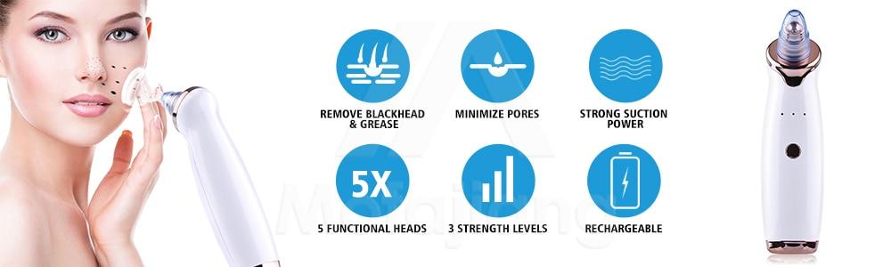 Blackhead Remover Vacuum Pore Cleaner Suction Cleaning Face Care Black Head Cleaner Acne Extractor Diamond