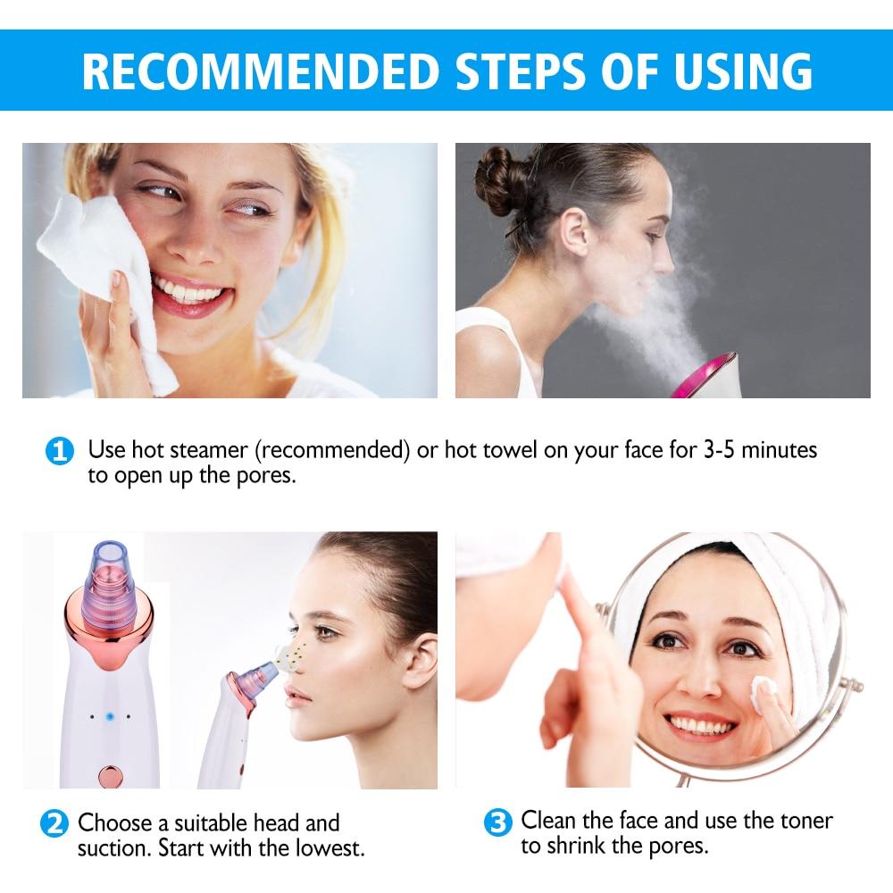 Blackhead Remover Vacuum Pore Cleaner Suction Cleaning Face Care Black Head Cleaner Acne Extractor Diamond