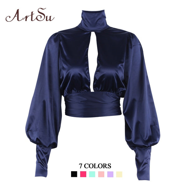 Sexy Lace Shirt Backless  Blouses