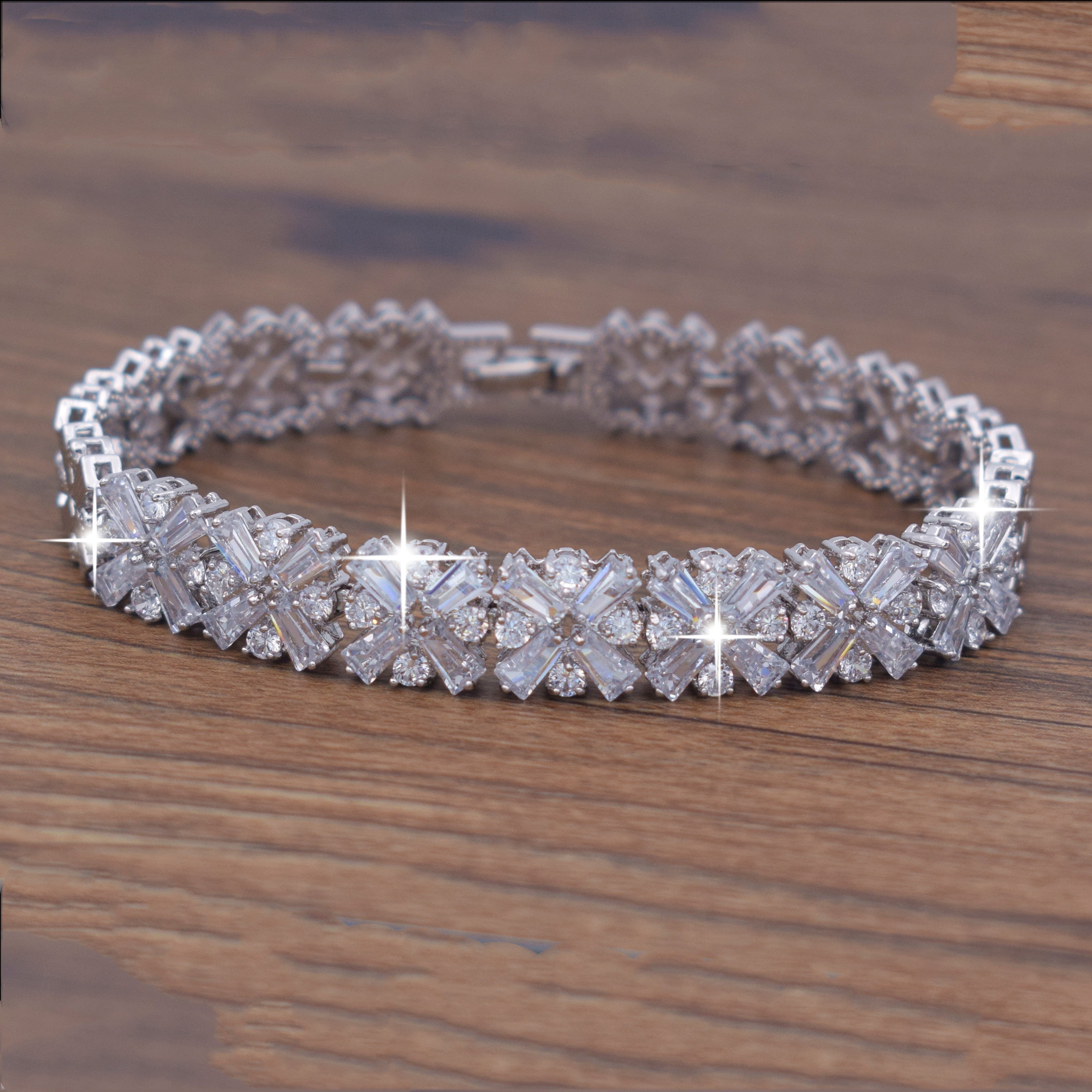 Crystal Bracelet White Gold Color Zirconia Bracelet
