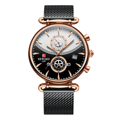 REWARD Sport Watches Blue Luxury Military Stainless Steel Wrist Watch auto date chronograph and Calendar