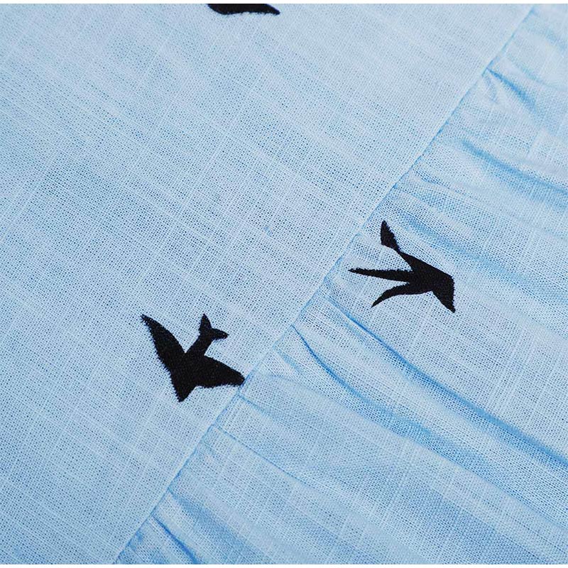 Birds Print Shirts Loose Casual Office Ladies Shirt