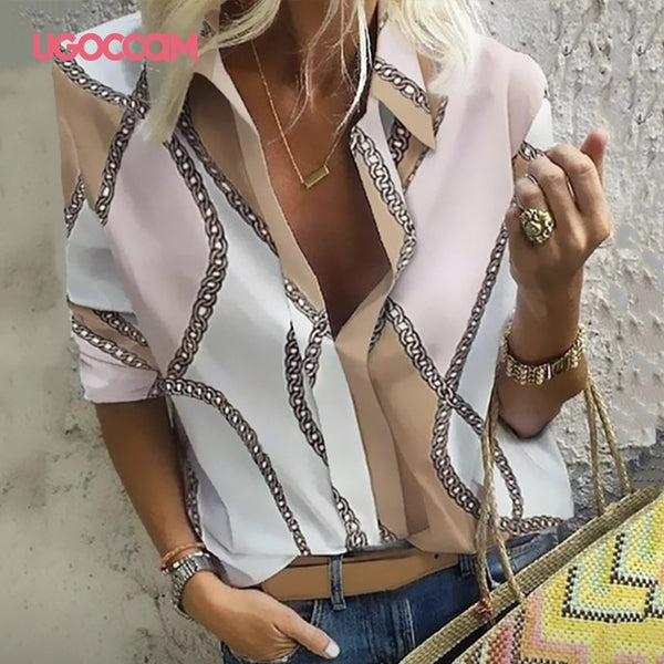 Blouse Elegant Work Tops Fashion Women Tops.