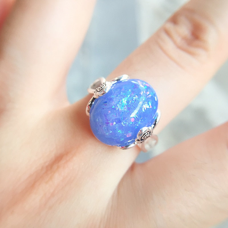 Vintage Opal  Stylish Finger Big Stone Jewelry