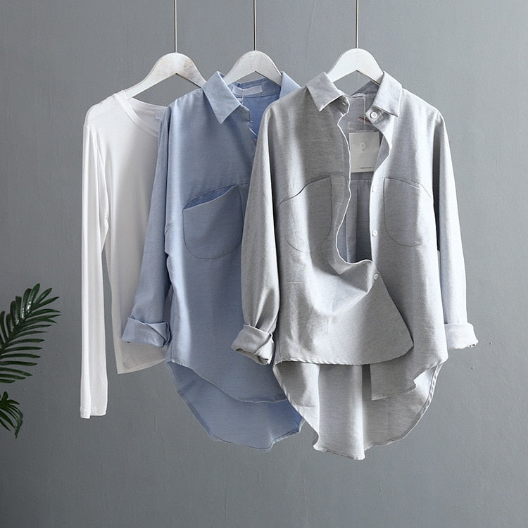 Korean Long Sleeve Tops And Blouse