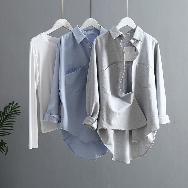 Korean Long Sleeve Tops And Blouse