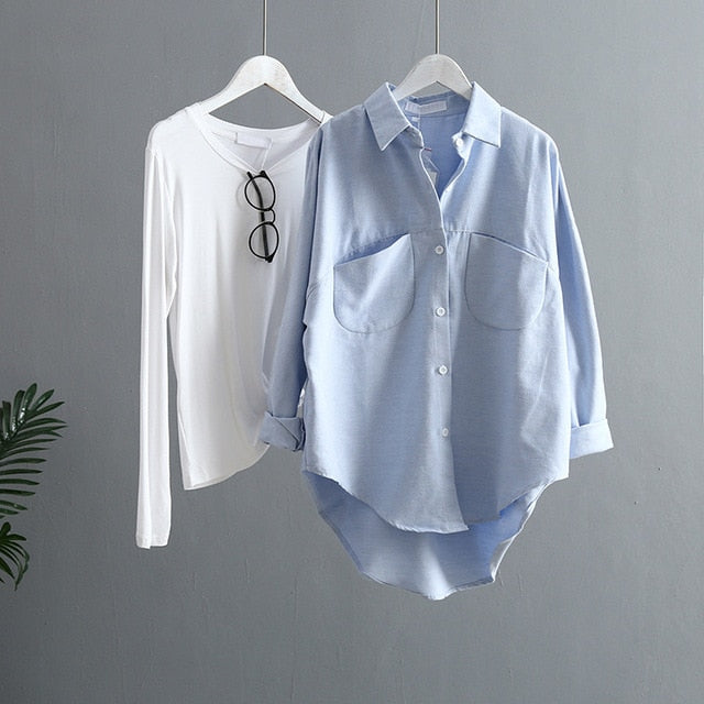 Korean Long Sleeve Tops And Blouse