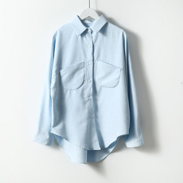 Korean Long Sleeve Tops And Blouse