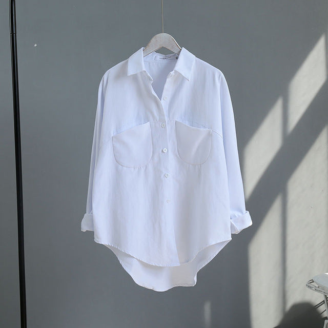 Korean Long Sleeve Tops And Blouse