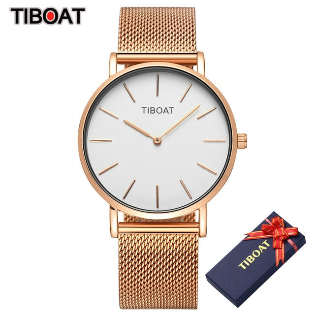 Fashion Gift Business Watches Men's Waterproof Quartz Wristwatch Black Steel Clock