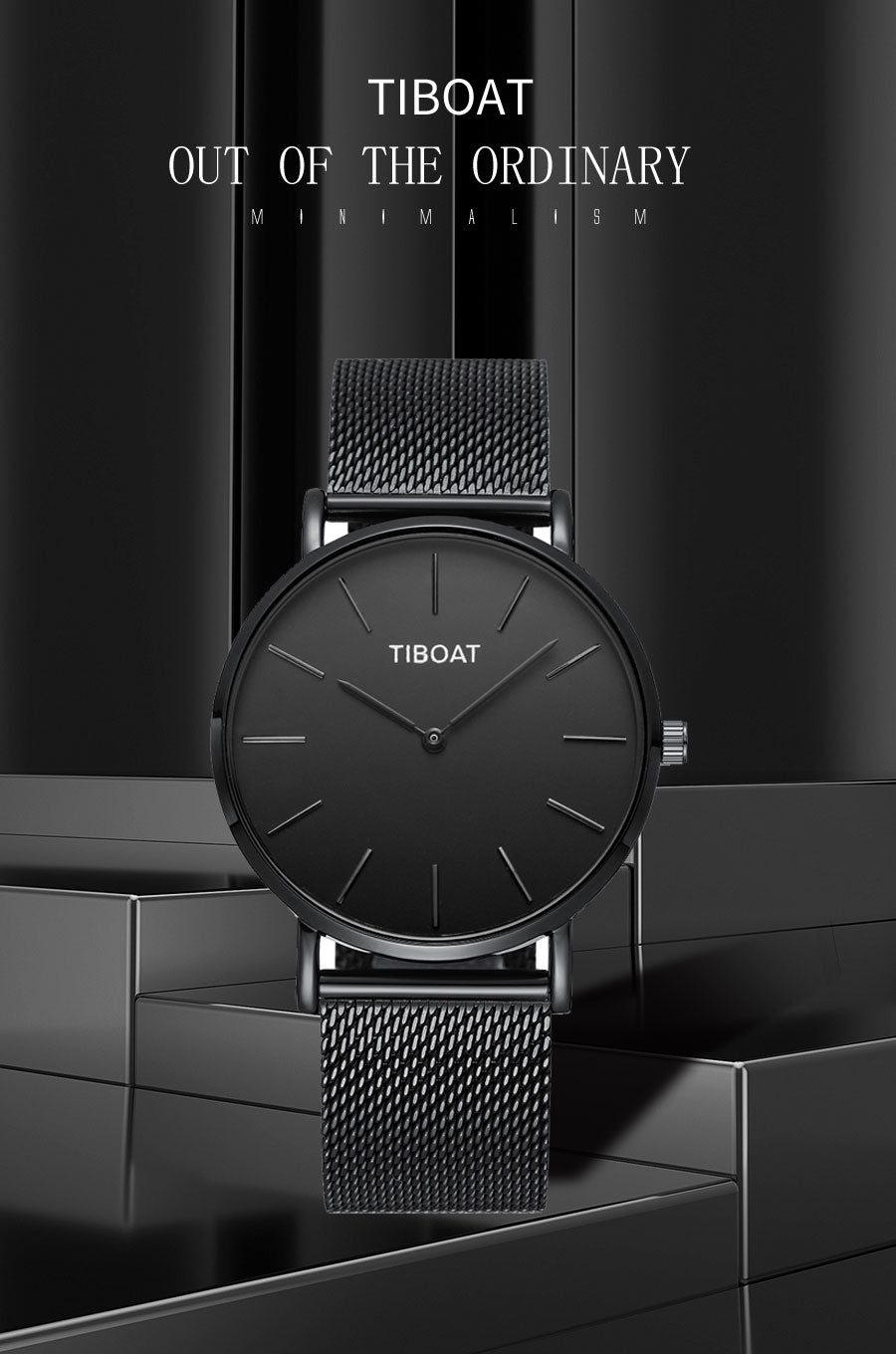 Fashion Gift Business Watches Men's Waterproof Quartz Wristwatch Black Steel Clock