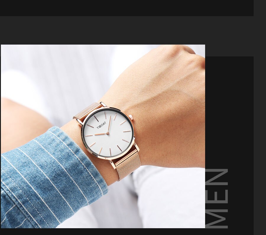 Fashion Gift Business Watches Men's Waterproof Quartz Wristwatch Black Steel Clock
