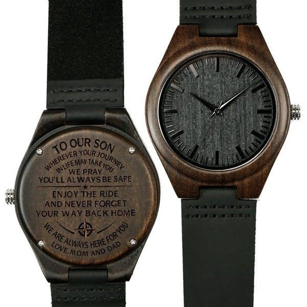 Wooden Engraving Wristwatch  Special Family Gifts